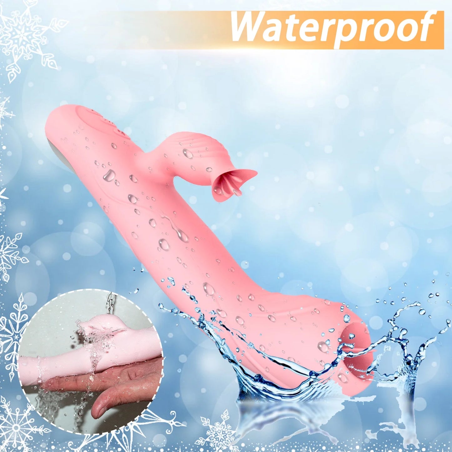 Thrusting Rabbit Vibrator for Women Pleasure Female Sex Toys with 7 Vibration & Telescopic & Rotating & Heating Mode, 5 in 1 Waterproof Adult Toy Silicone Stimulator for Couples