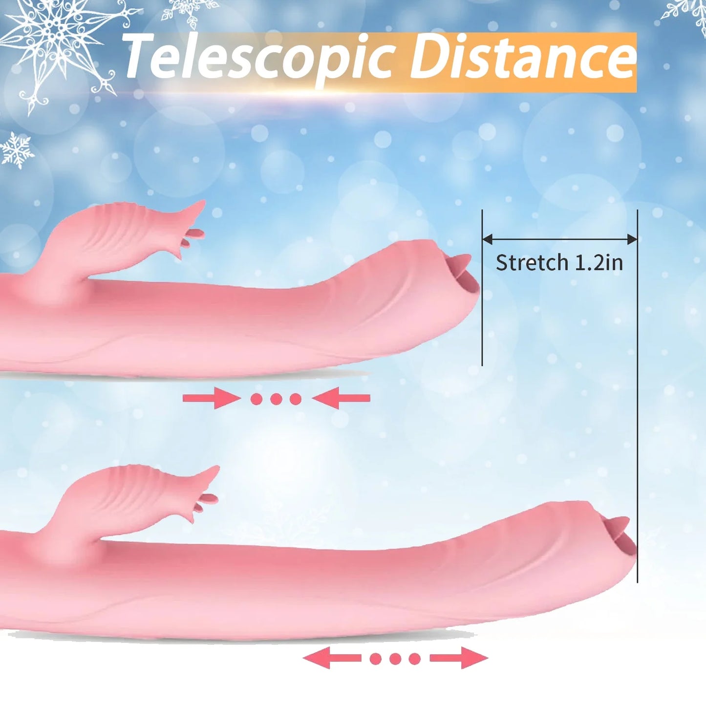 Thrusting Rabbit Vibrator for Women Pleasure Female Sex Toys with 7 Vibration & Telescopic & Rotating & Heating Mode, 5 in 1 Waterproof Adult Toy Silicone Stimulator for Couples