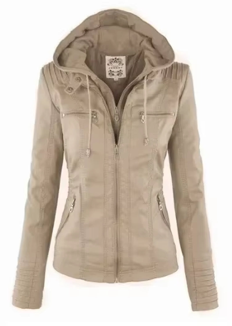 Faux Leather Jacket Women 2025 Basic Jacket Coat Female Winter Motorcycle Jacket PU Leather Zipper Hoodies Outerwear Chaqueta