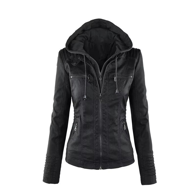 Faux Leather Jacket Women 2025 Basic Jacket Coat Female Winter Motorcycle Jacket PU Leather Zipper Hoodies Outerwear Chaqueta