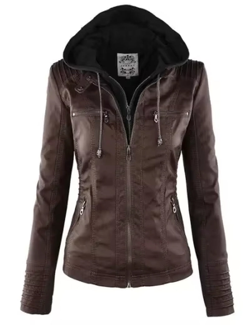 Faux Leather Jacket Women 2025 Basic Jacket Coat Female Winter Motorcycle Jacket PU Leather Zipper Hoodies Outerwear Chaqueta