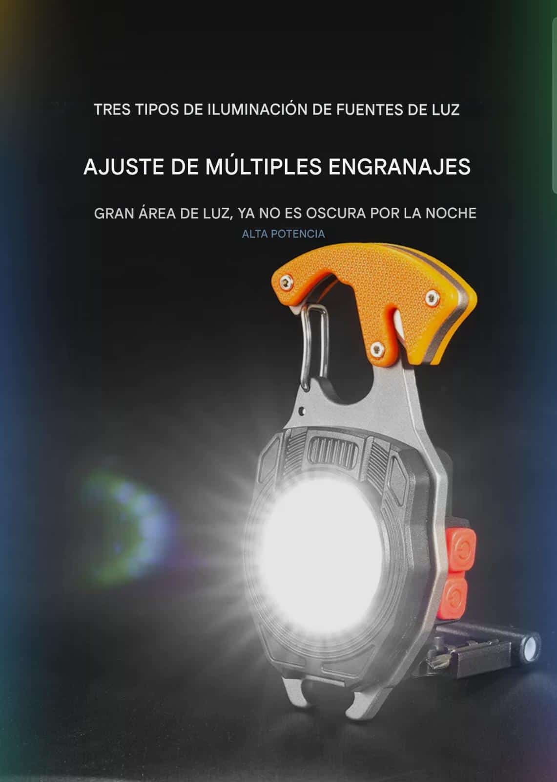 Mini linterna múlti usos recargable