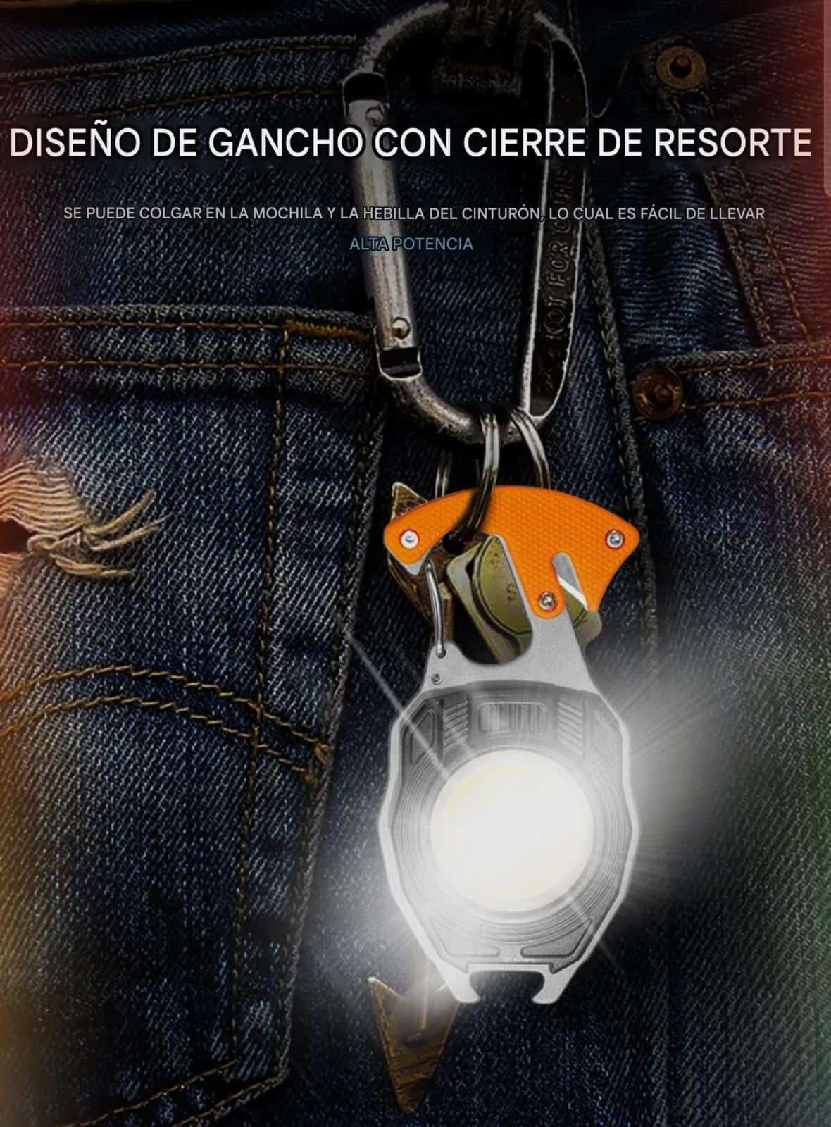 Mini linterna múlti usos recargable