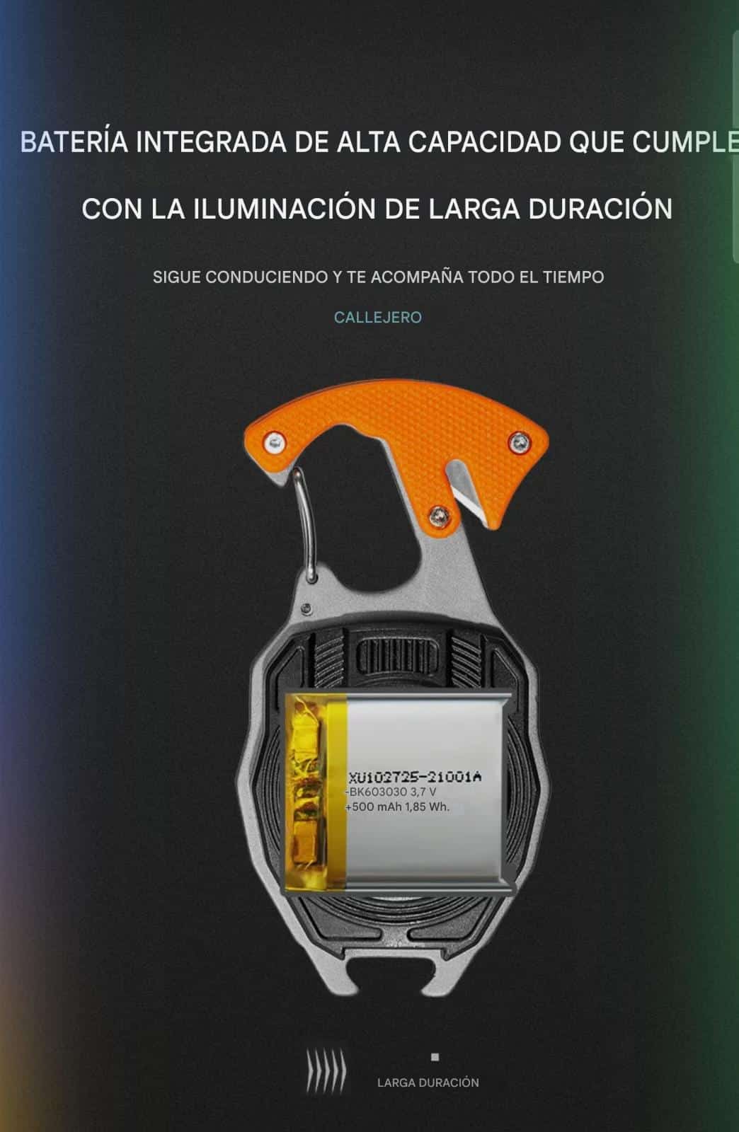 Mini linterna múlti usos recargable